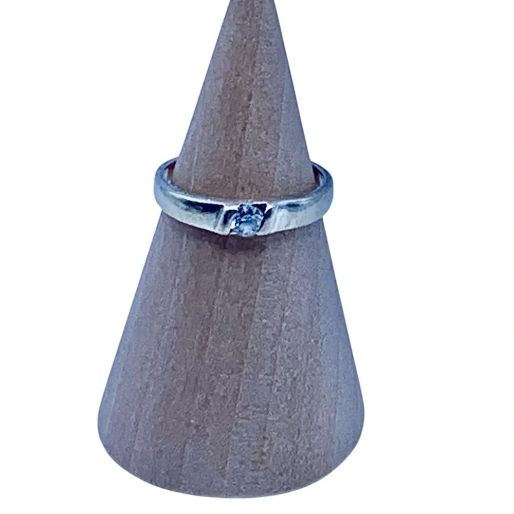 Tiny Sterling Silver Ring with Channel Set Quartz Gemstone